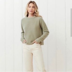 Jenni Kayne Cashmere Fisherman Sweater in Willow/Sage Green